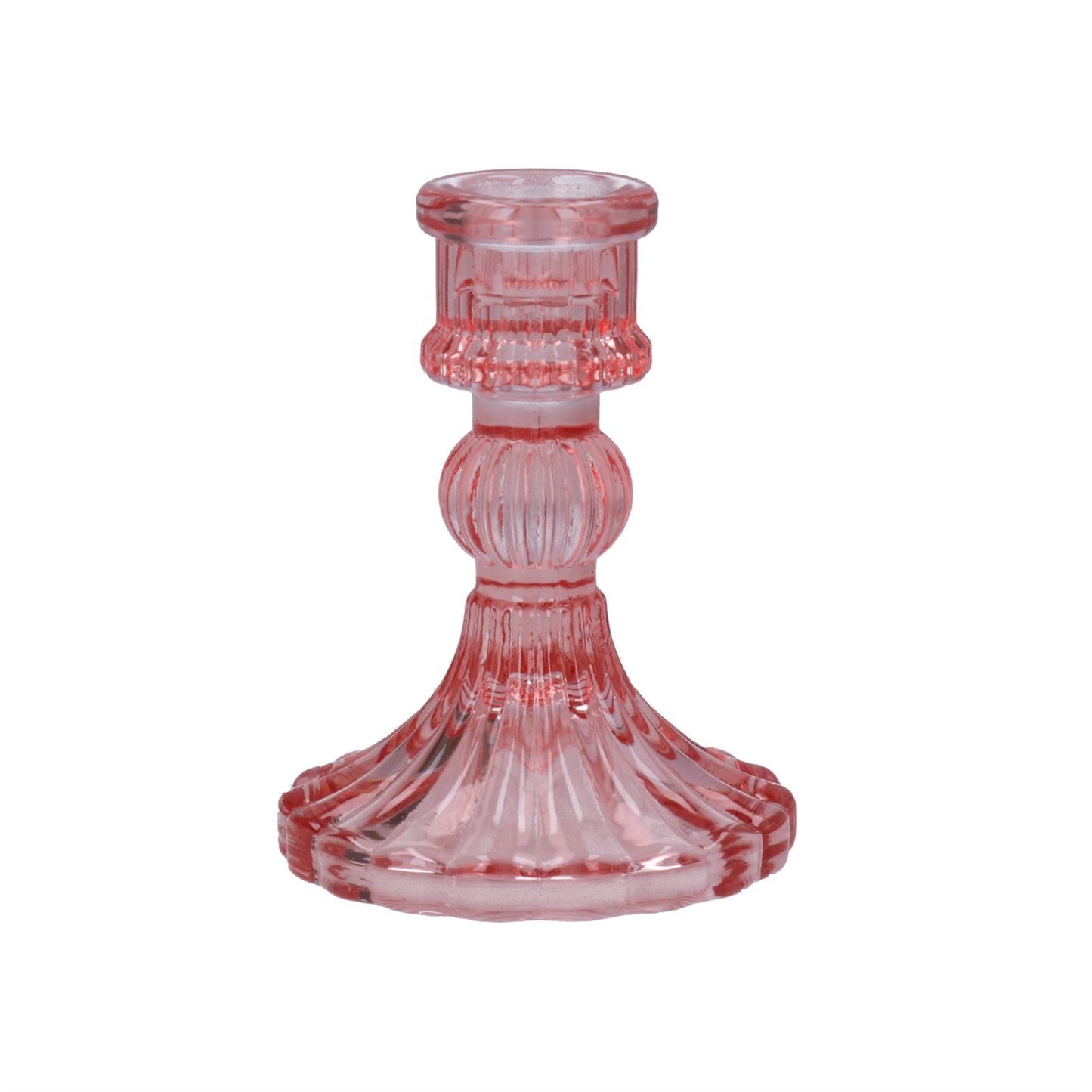 Dusky Pink Glass Classic Candlestick