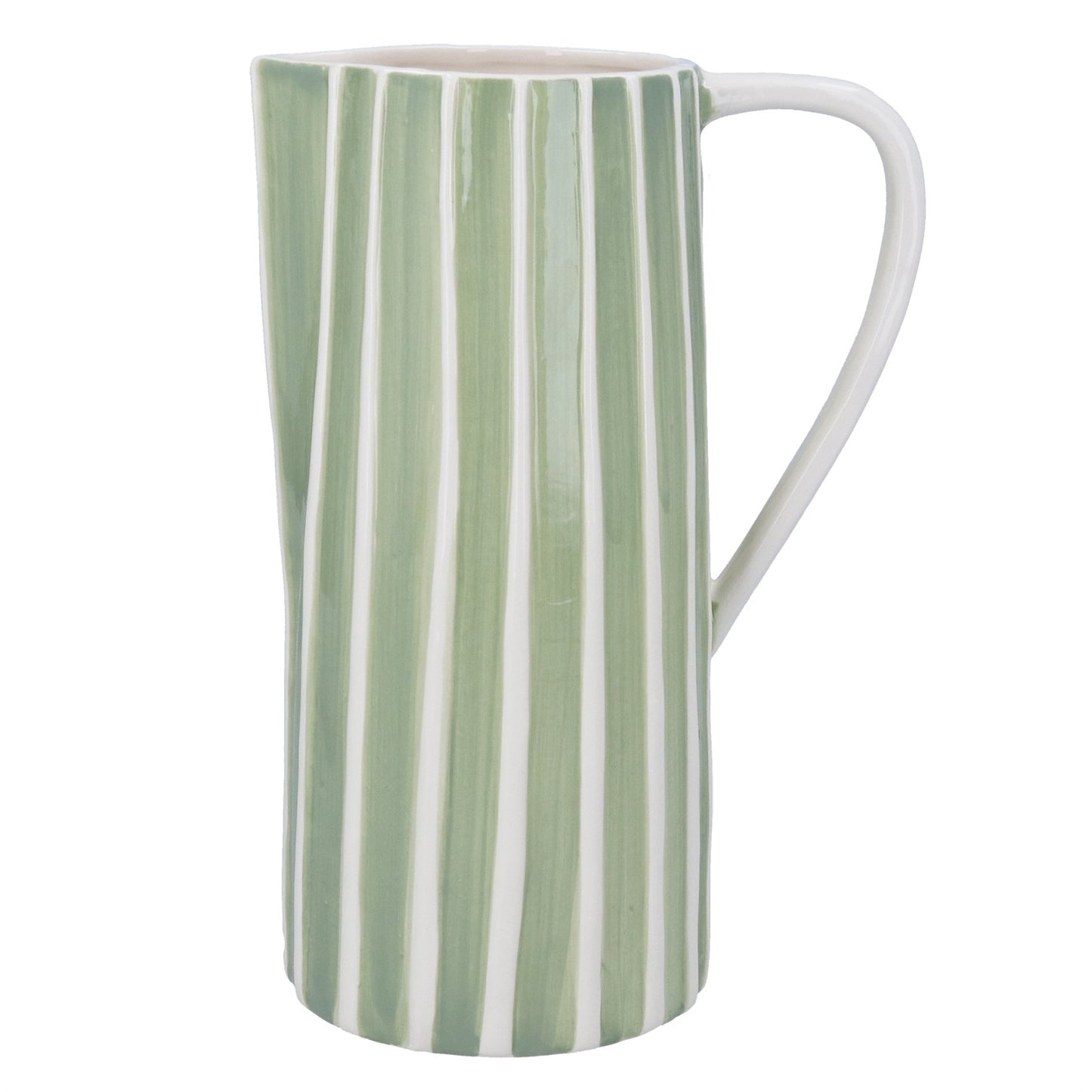Green with White Ribs Jug