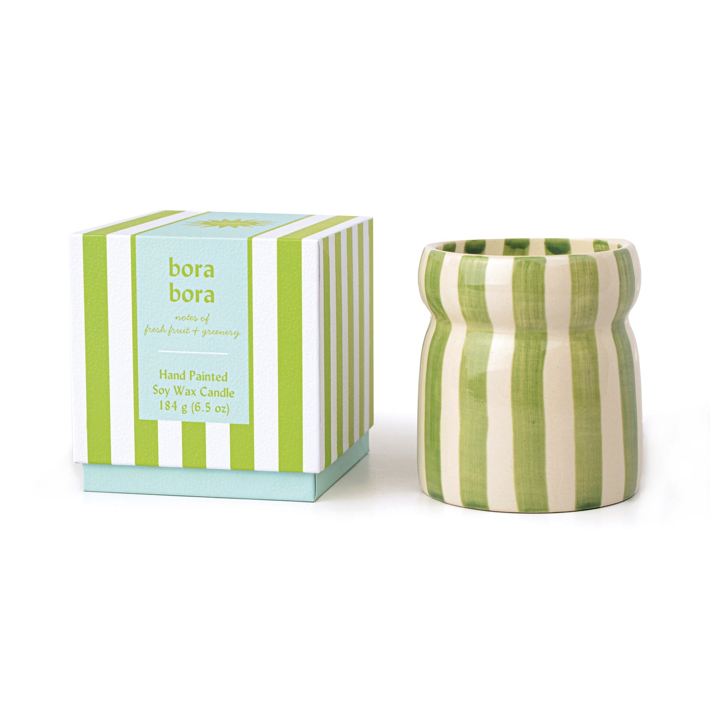 Cabana Sage Striped Candle
