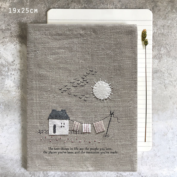East of India Large Linen Notebook