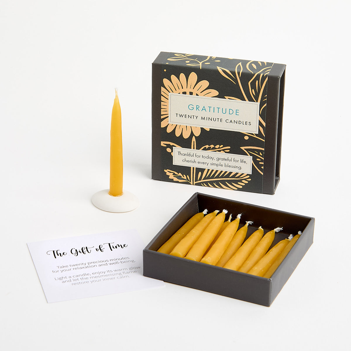 Cotton and Grey Mini Beeswax Candle Affirmations