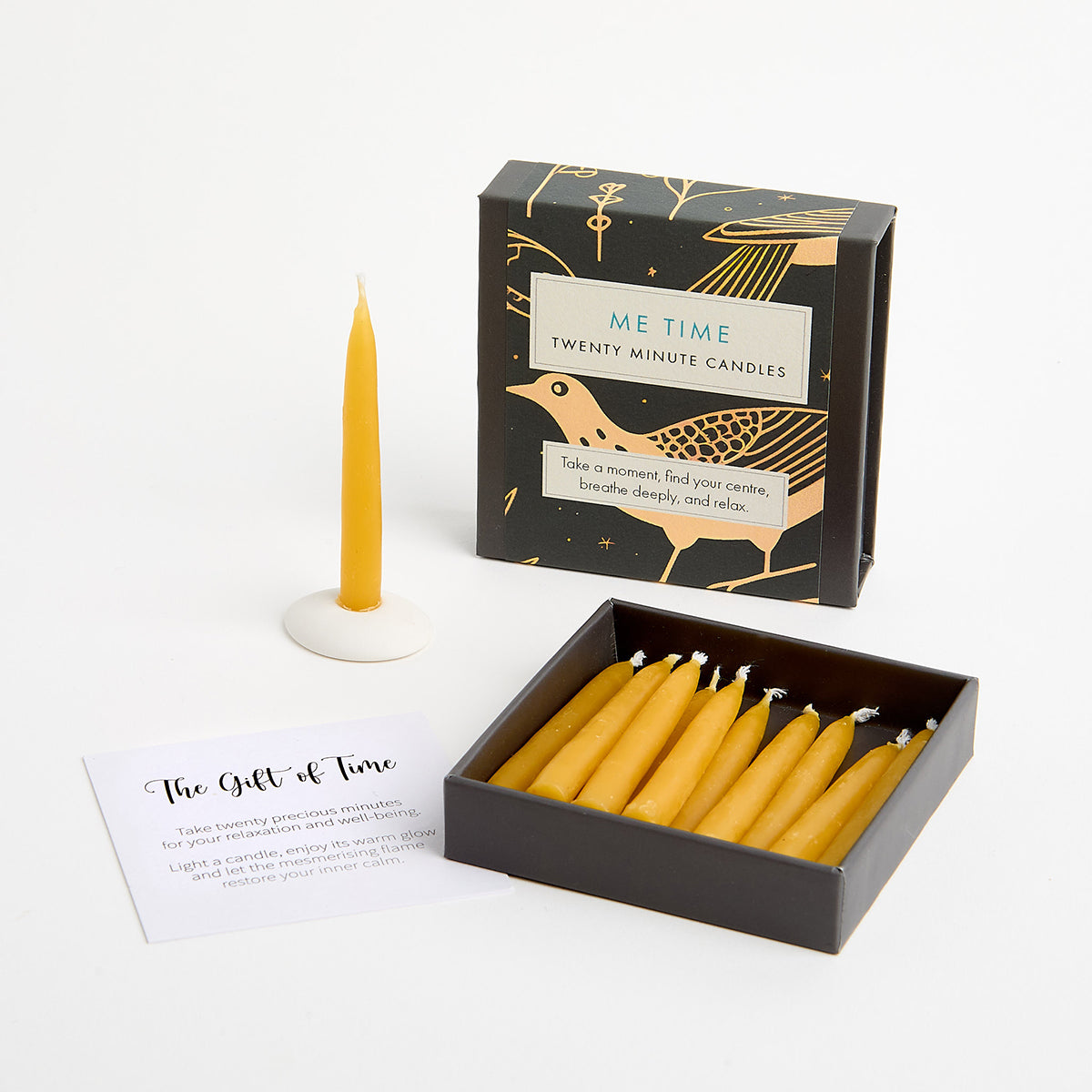 Cotton and Grey Mini Beeswax Candle Affirmations