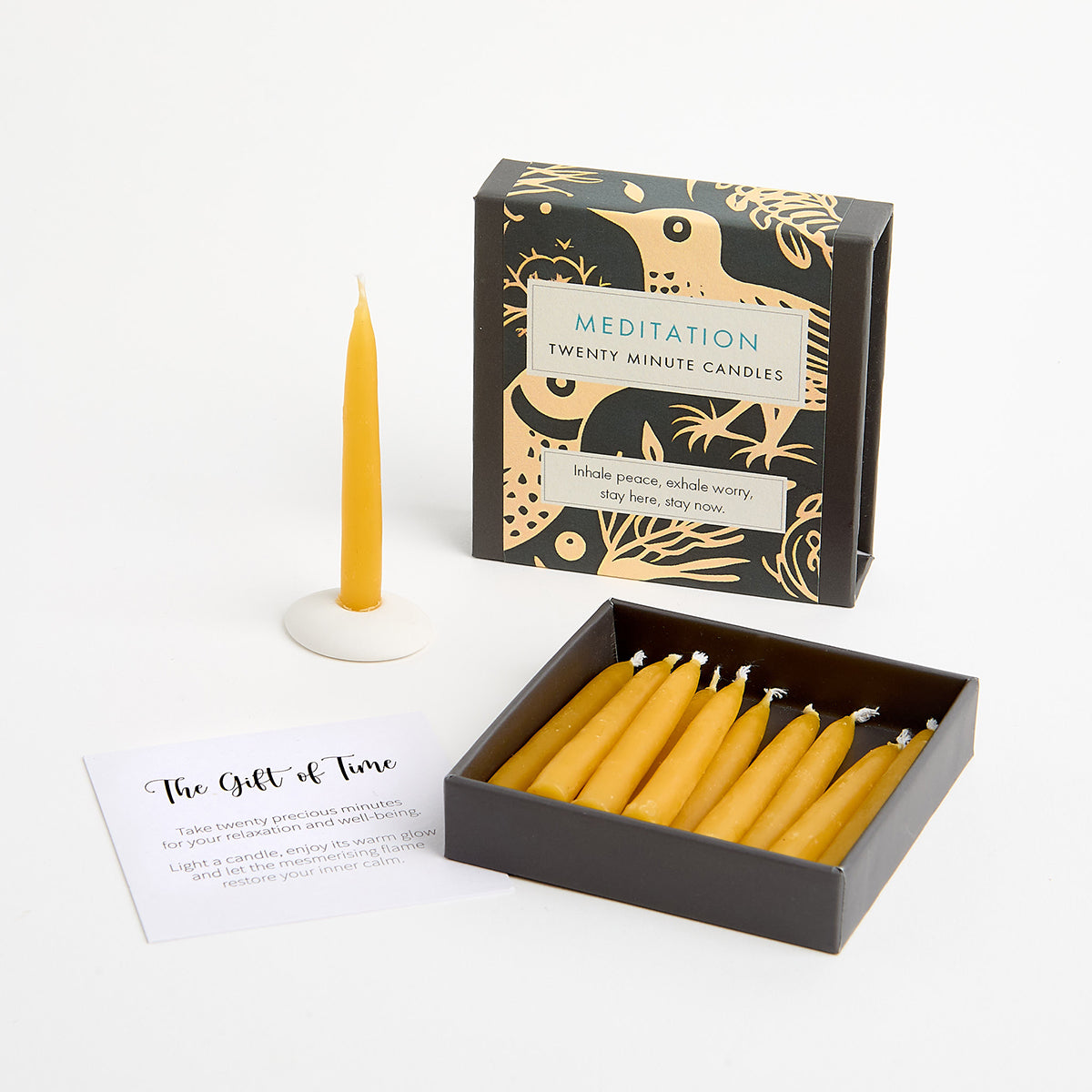 Cotton and Grey Mini Beeswax Candle Affirmations