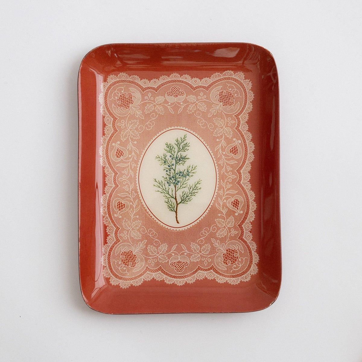 Rectangular Enamel Tray - Juniper Lace