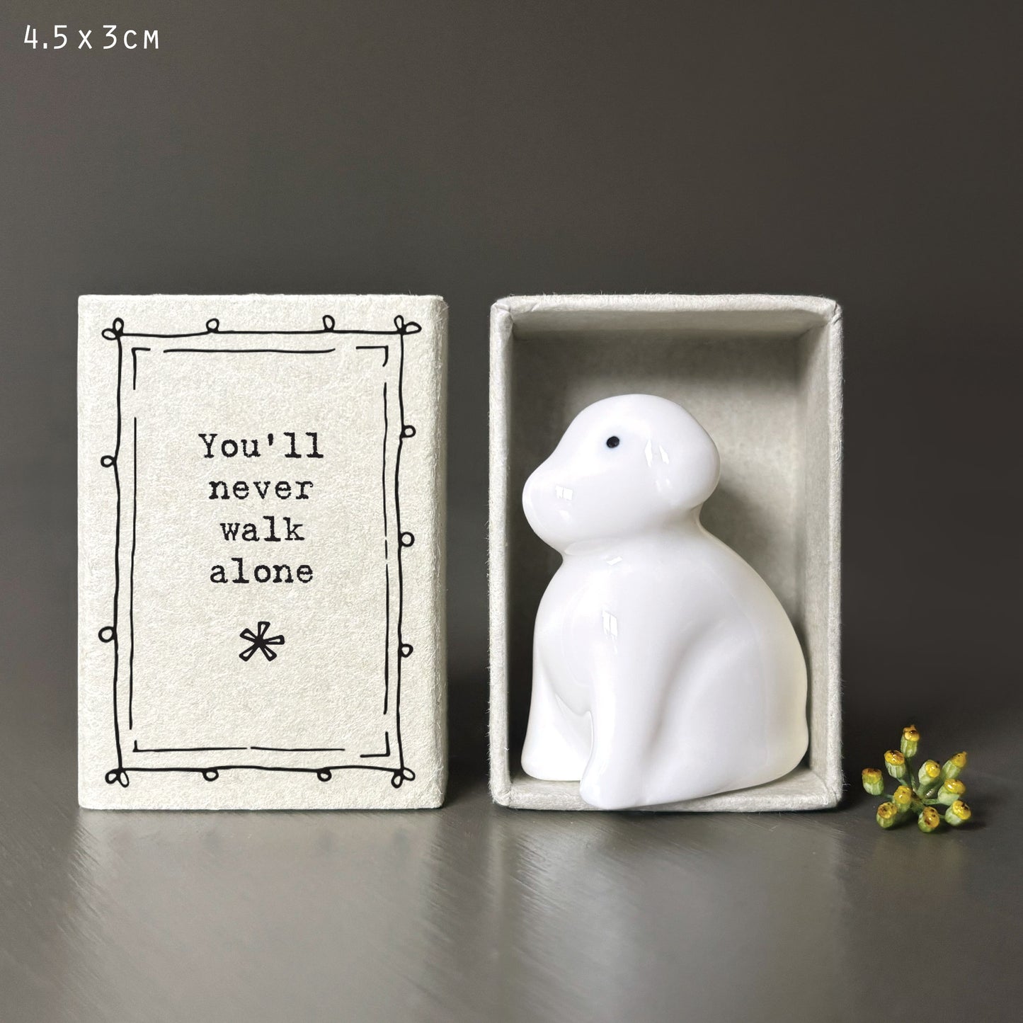 East of India Matchbox Gift - Doggie Never Walk Alone