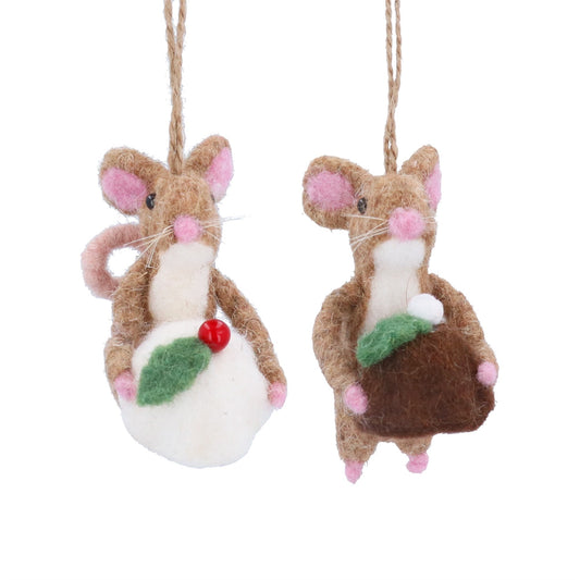 Christmas Pudding Felt Mouse