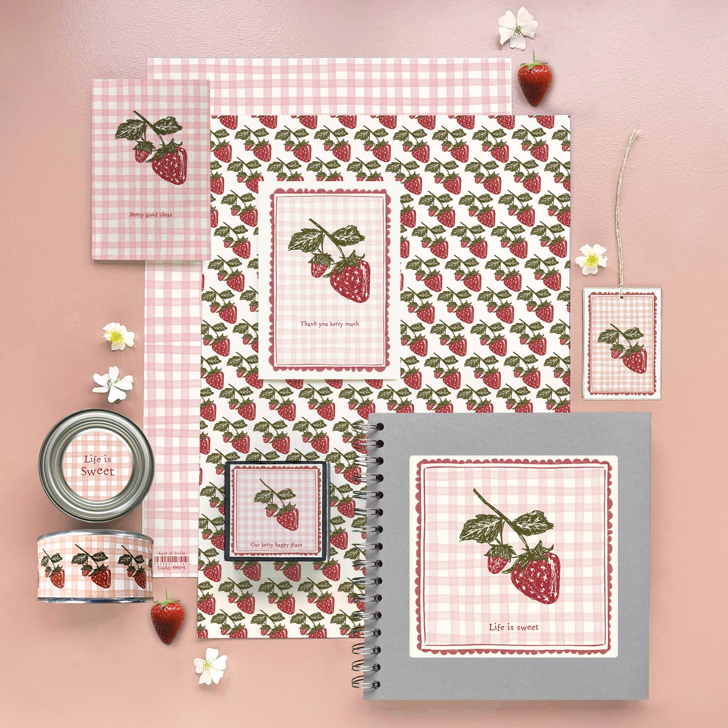 East of India Strawberry Notebook