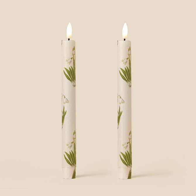 Snowdrops Flameless LED Wax Candles: Evergreen
