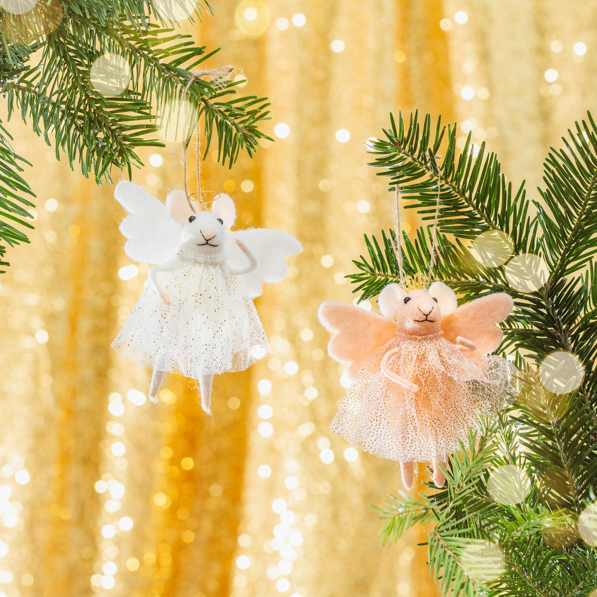 Pink Princess Fairy Mouse Felt Hanging Decoration
