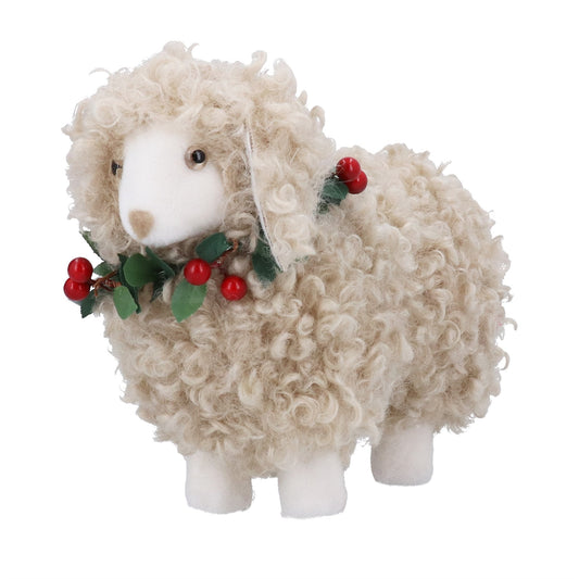Sheep With a Wreath Christmas Decoration 20cm