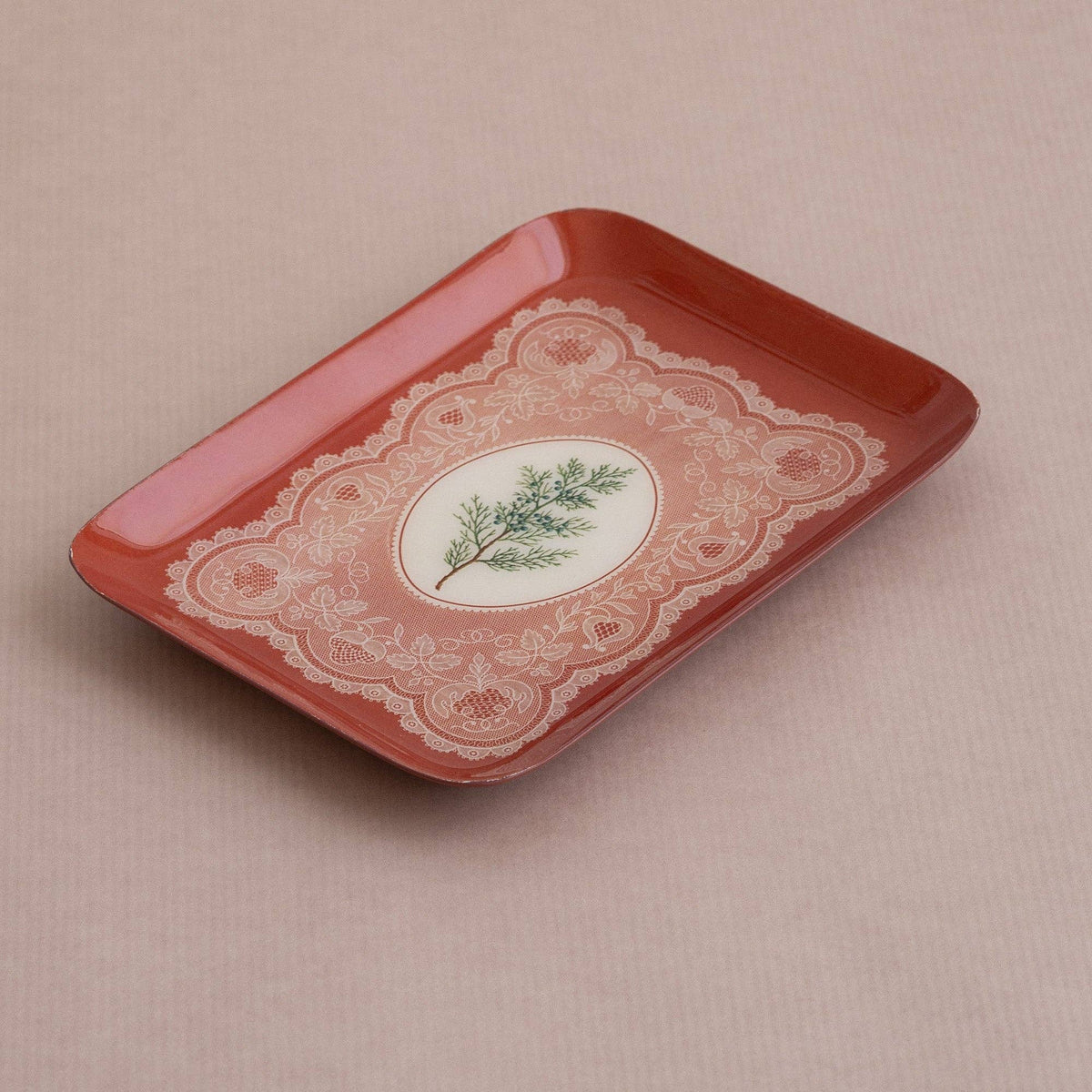Rectangular Enamel Tray - Juniper Lace