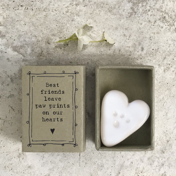 East of India Matchbox Gift - Doggie Paw Print