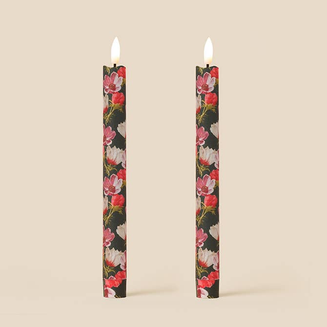 Anemone Flameless LED Wax Candles: Parchment Green
