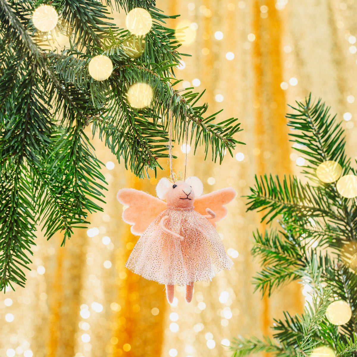 Pink Princess Fairy Mouse Felt Hanging Decoration