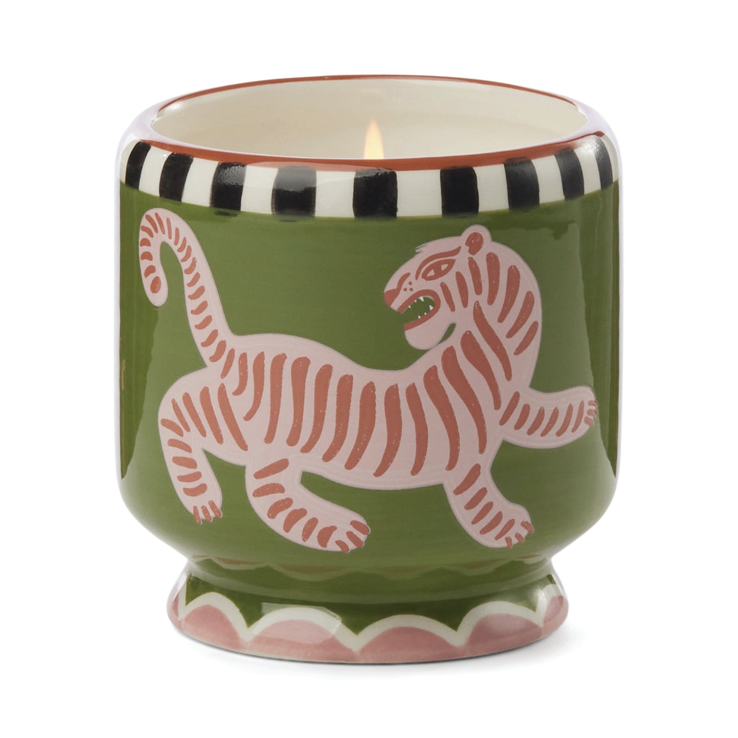 Tiger Ceramic Candle - Black Cedar and Fig