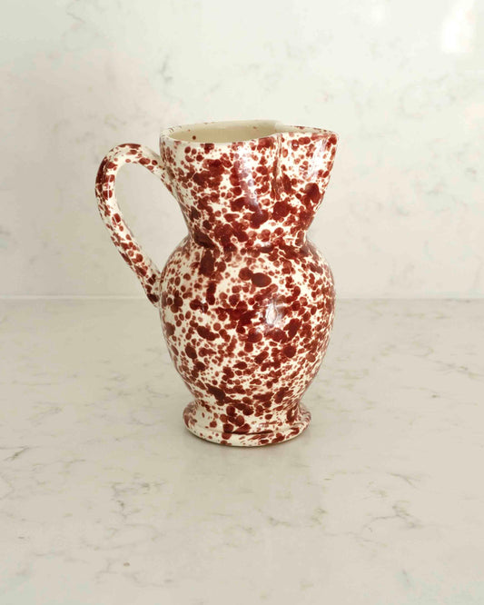 Bordeaux splatter jug, made in the Fasano caves in Grottaglie in Italy, 
