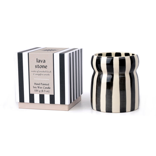 Cabana Black Striped Candle