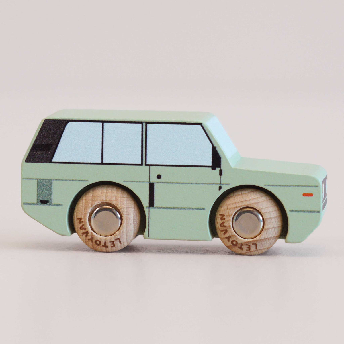 Rory is a wooden toy by Le Toy Van chosen from their collection with a number GT155. He is a Green Wooden 4x4 style