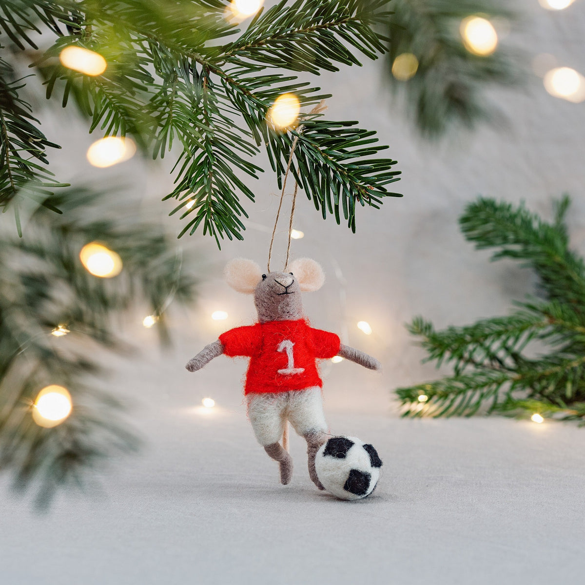 Football Mouse Christmas Decoration