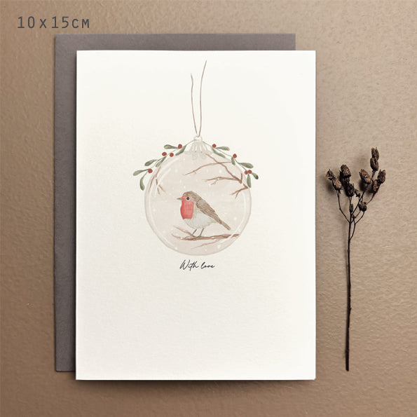 Robin Bauble Christmas Card