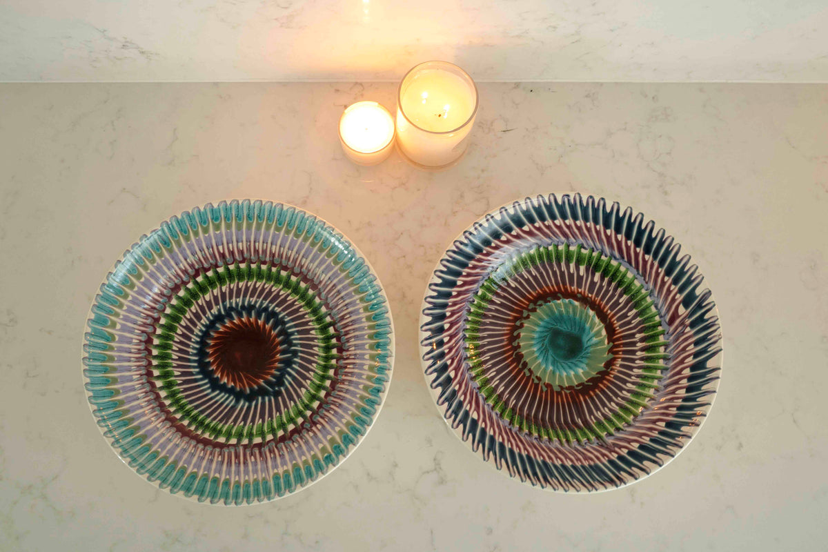 Multicoloured Spiral Bowl 34cm from Fasano Ceramiche