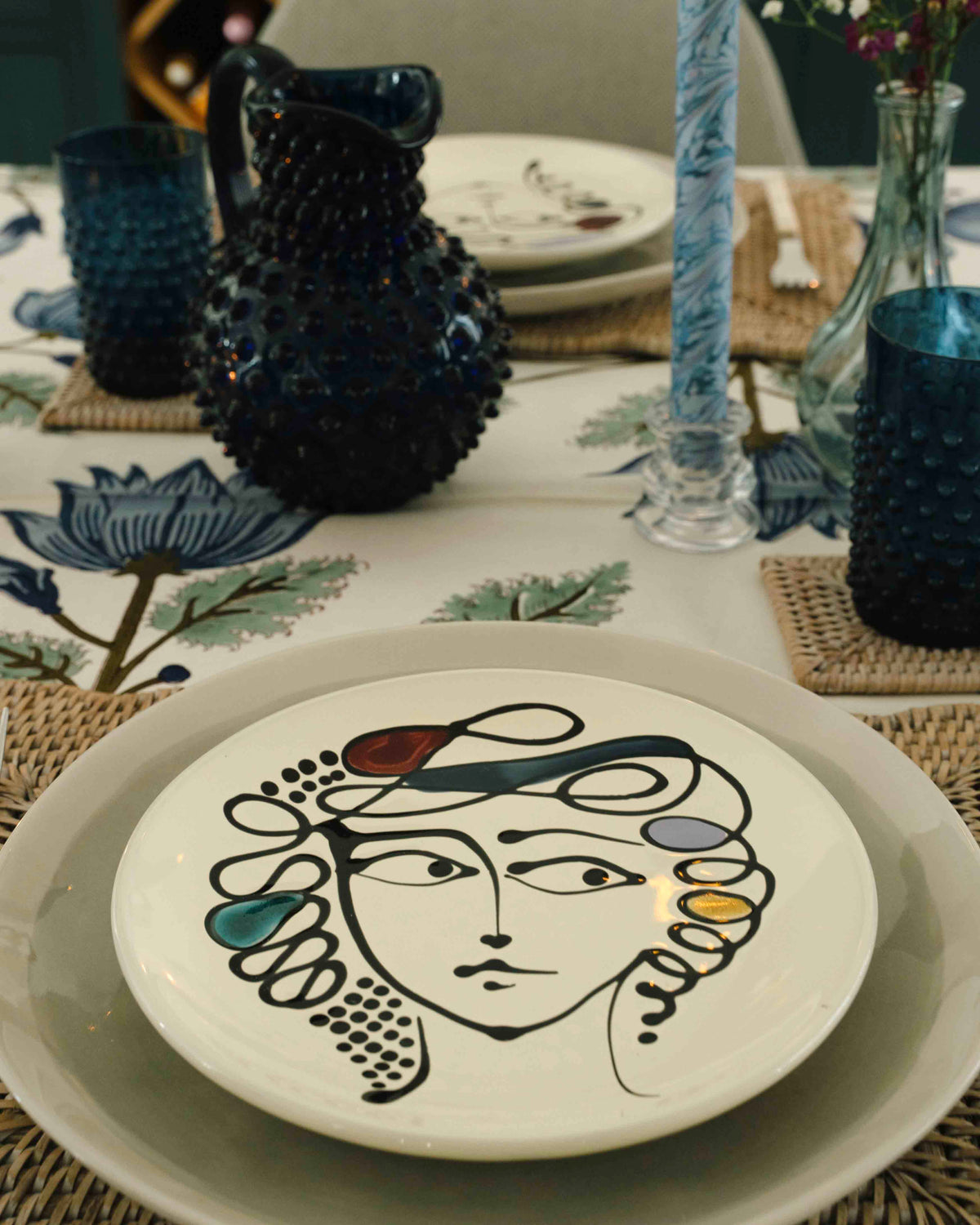 Face Side plates (set of 4) from Fasano Ceramiche
