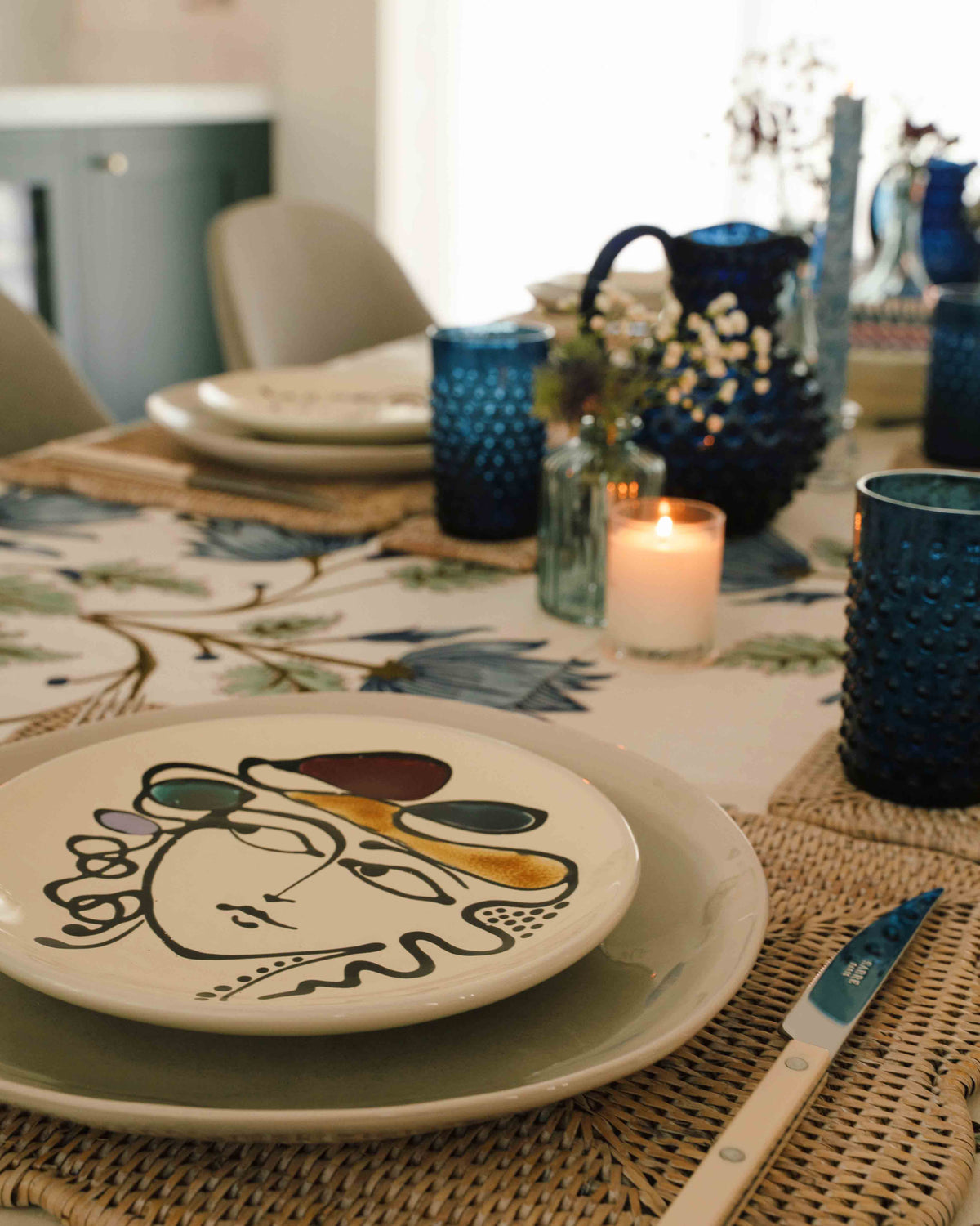Face Side plates (set of 4) from Fasano Ceramiche