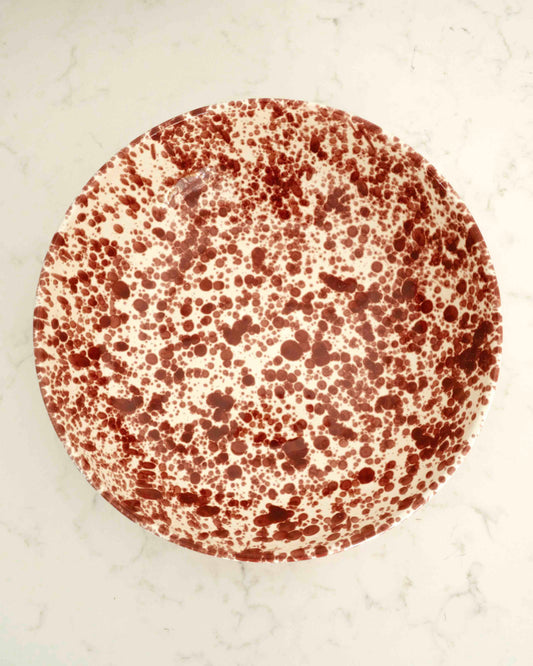 Large Bordeaux Splatter Salad Bowl 26cm from Fasano Ceramiche