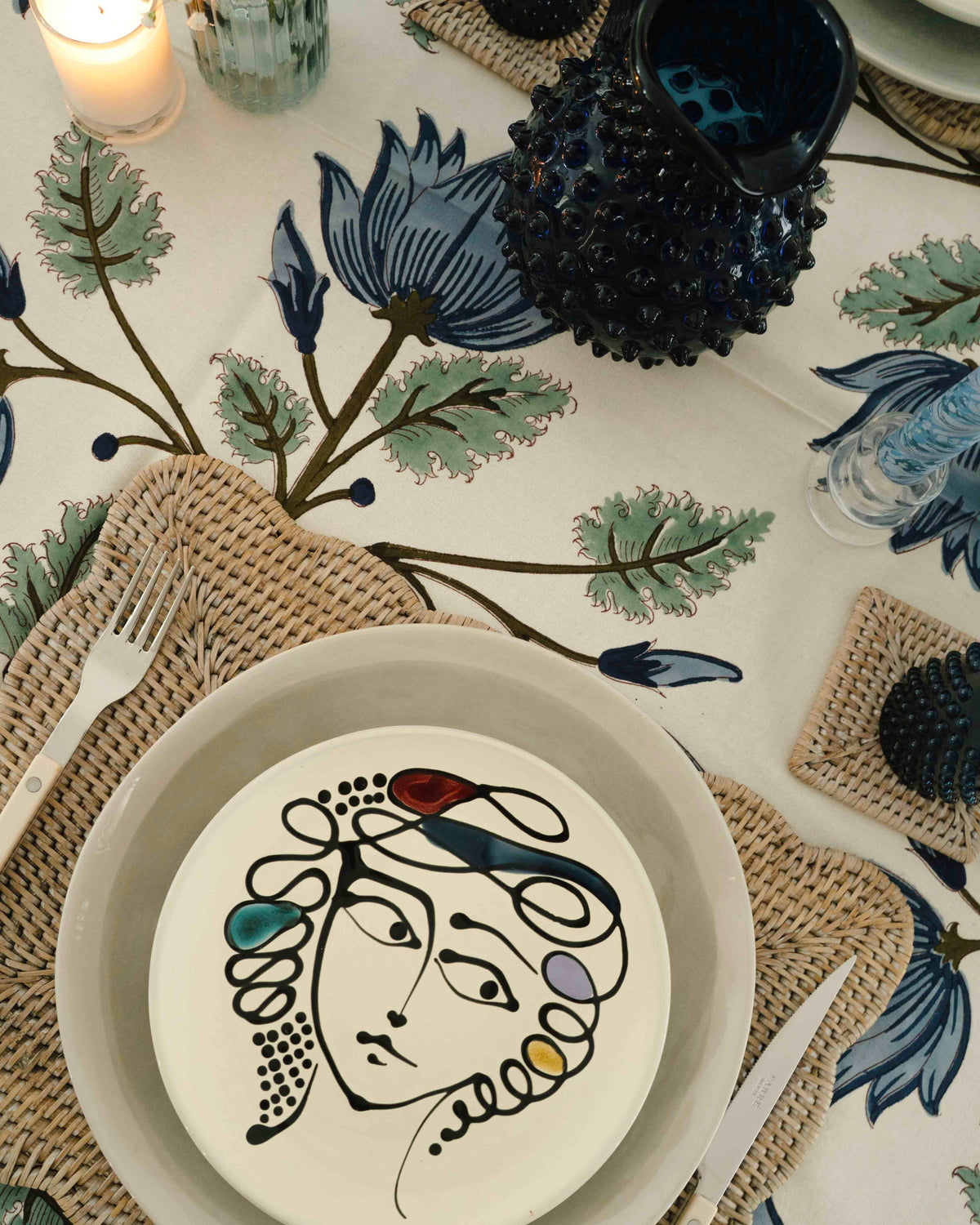 Face Side plates (set of 4) from Fasano Ceramiche