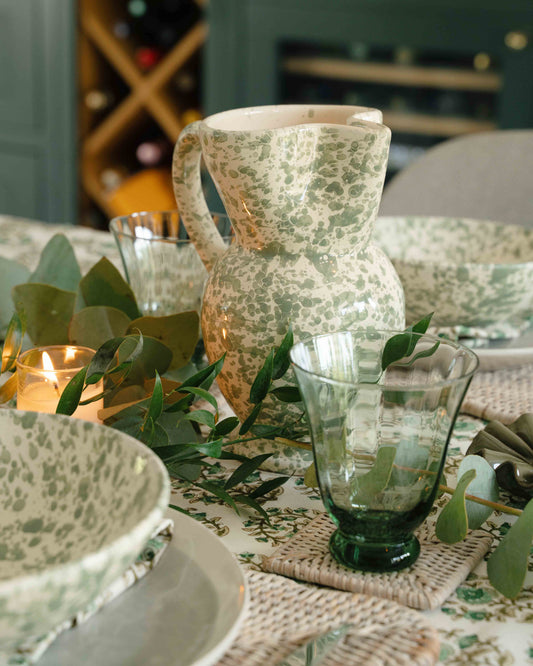 Olive Green Splatter Jug from Fasano Ceramiche