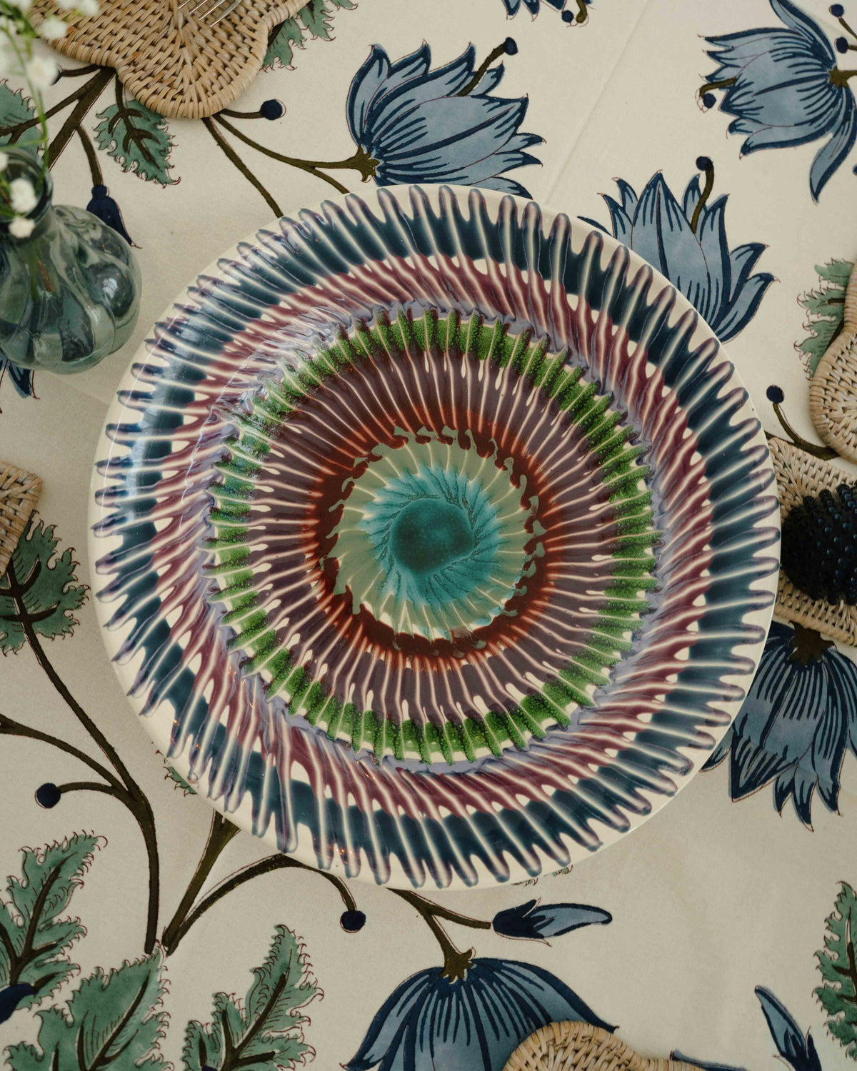Multicoloured Spiral Bowl 34cm from Fasano Ceramiche
