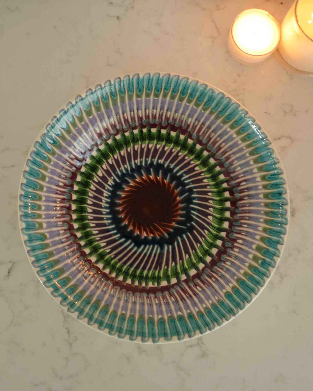 Multicoloured Spiral Bowl 34cm from Fasano Ceramiche