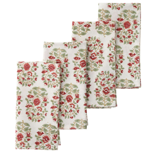 Bungalow Napkins “Mallika Scarlet” (4 per pack)