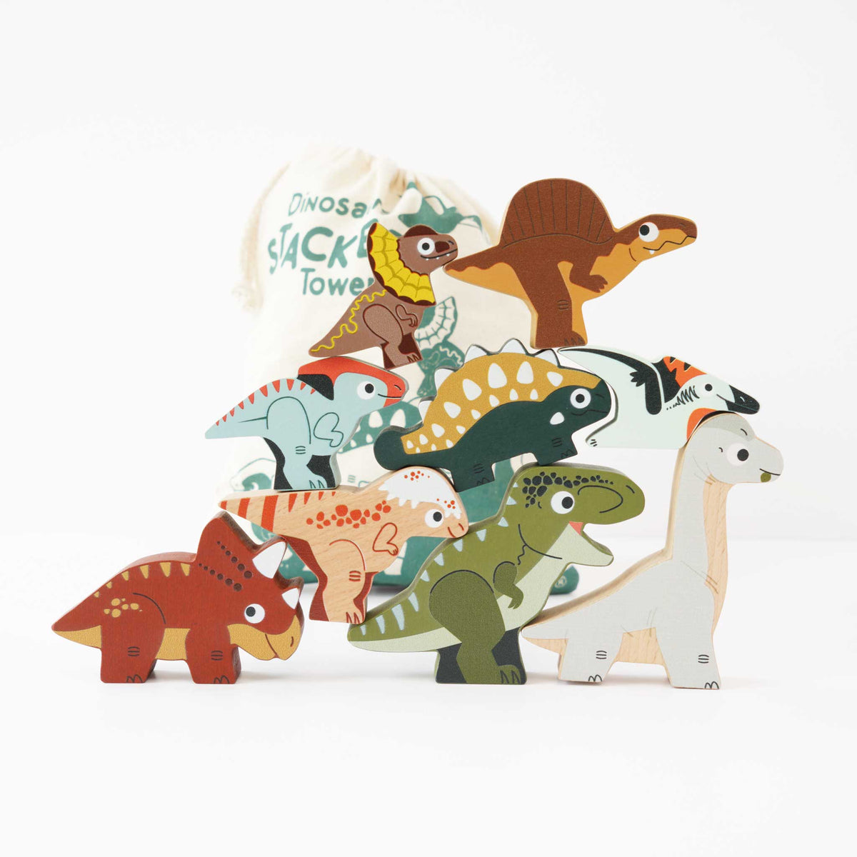 Le Toy Van Jurassic Stacking Dinosaurs & Bag