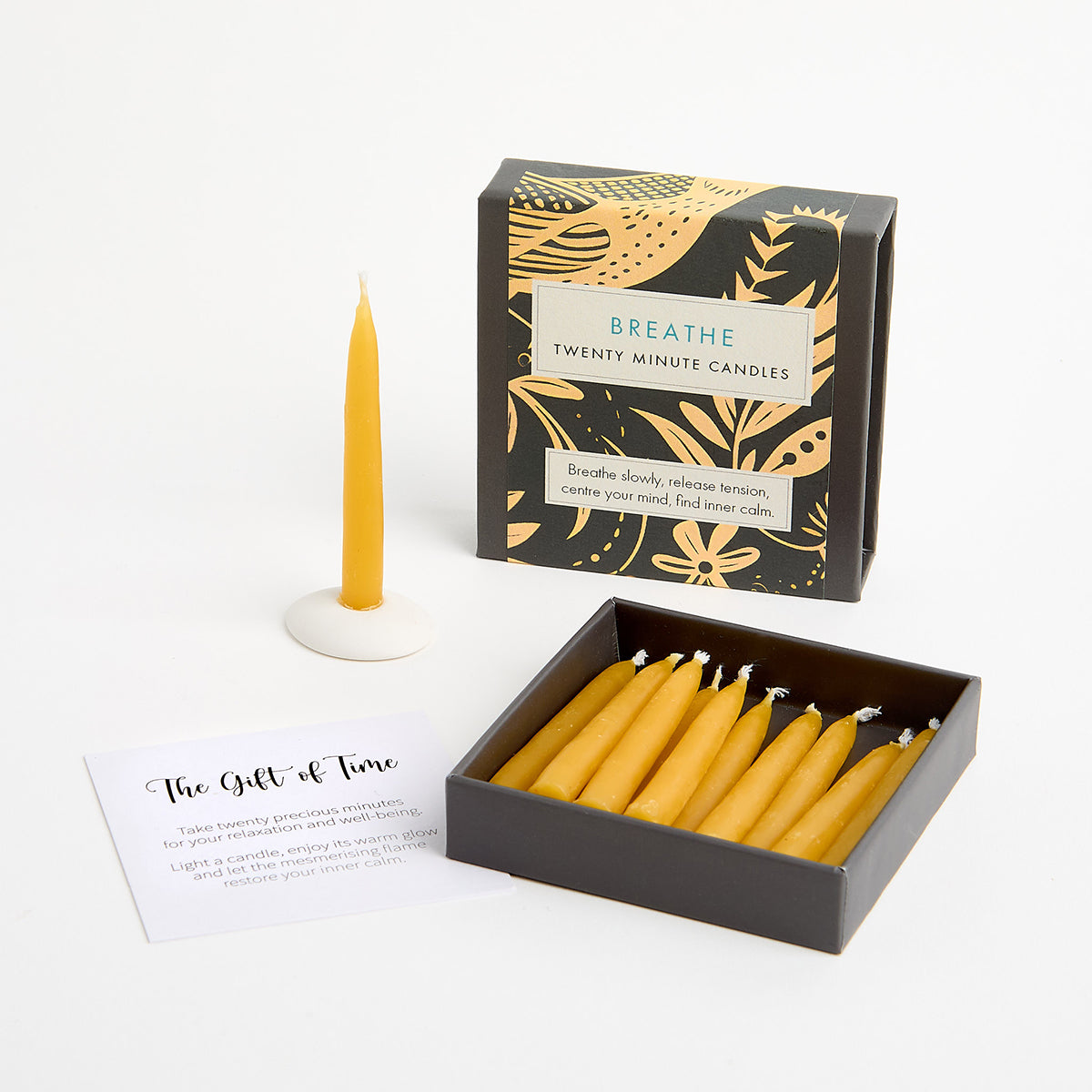 Cotton and Grey Mini Beeswax Candle Affirmations