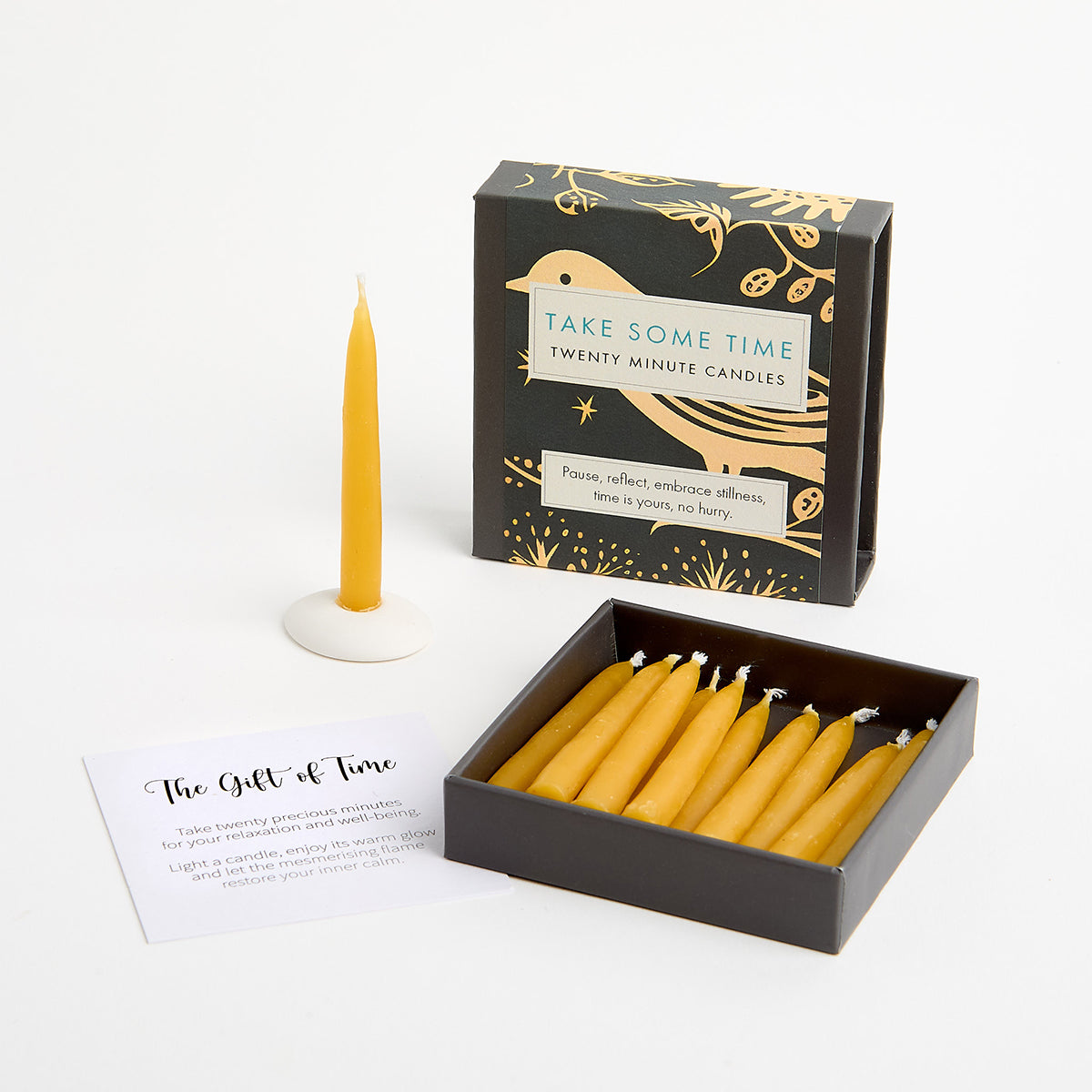 Cotton and Grey Mini Beeswax Candle Affirmations