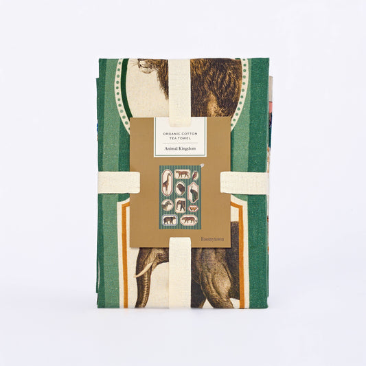 Organic Cotton Single Tea Towel - Animal Kingdom
