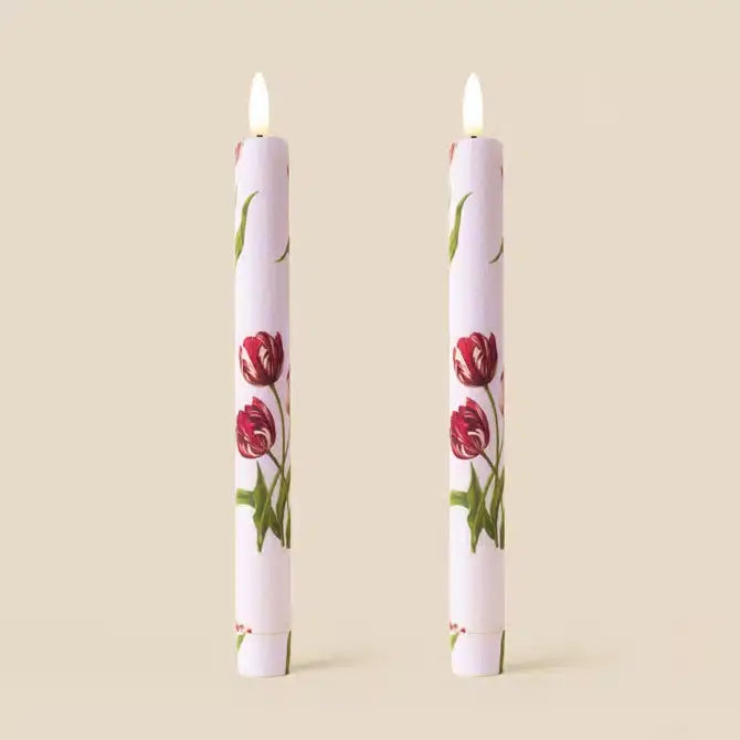 Heritage Tulip Flameless LED Wax Candles: Heritage Tulip Parchment