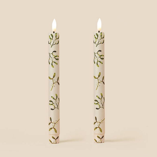 Mistletoe Flameless LED Wax Candles : Parchment
