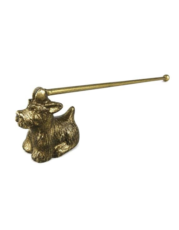 Antique Gold Terrier Dog Candle Snuffer