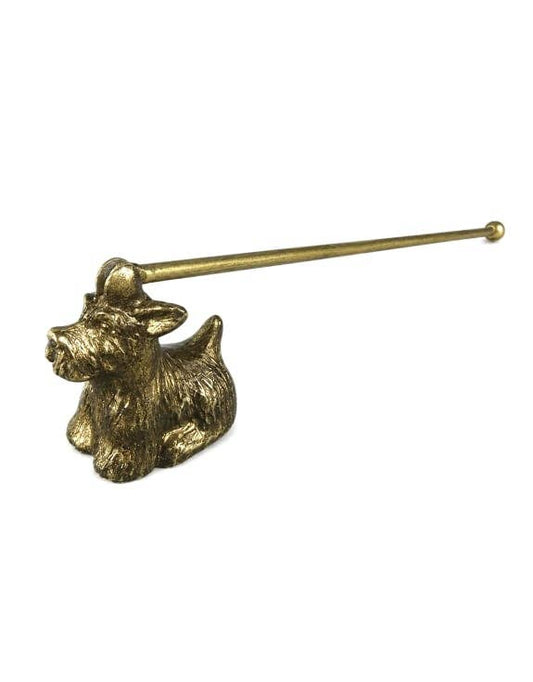 Antique Gold Terrier Dog Candle Snuffer