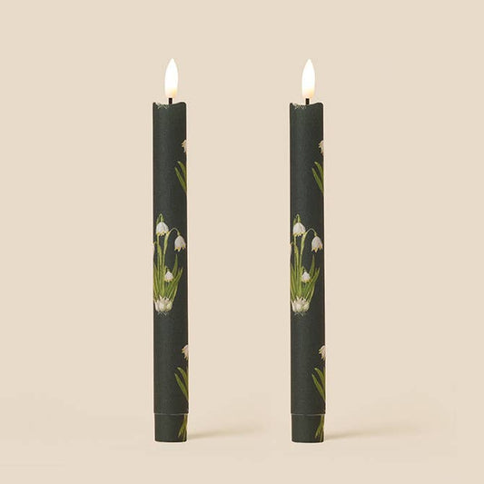 Snowdrops Flameless LED Wax Candles: Evergreen
