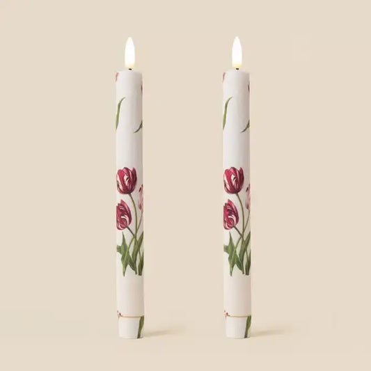 Heritage Tulip Flameless LED Wax Candles: Heritage Tulip Parchment